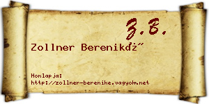 Zollner Bereniké névjegykártya